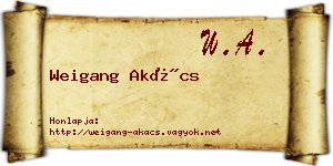 Weigang Akács névjegykártya